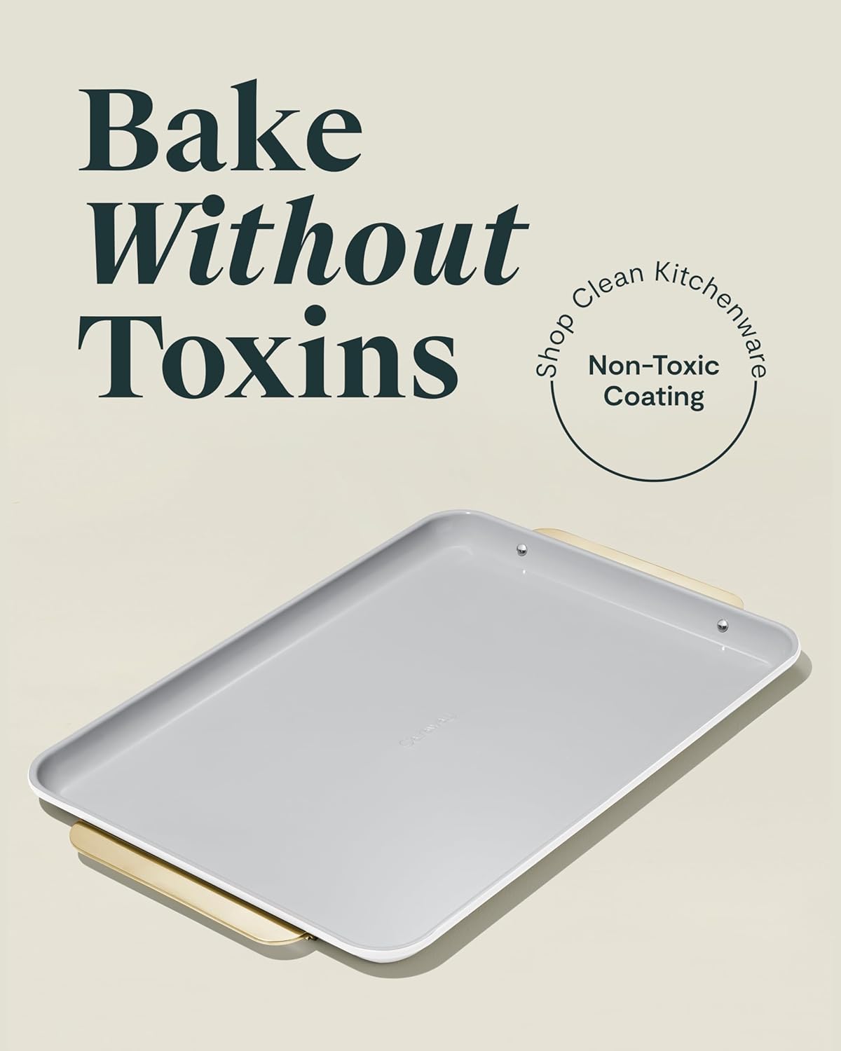 Caraway Non-Stick Ceramic Large Baking Sheet Duo - Naturally Slick Ceramic Coating - Non-Toxic, PTFE & PFOA Free - Perfect for Baking, Roasting, and More - Large (18" x 13") - White
