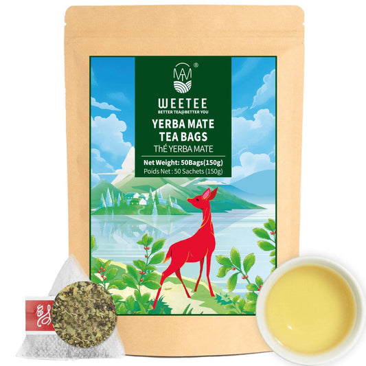 WT WEETEE Yerba Mate Tea Bag, Unsmoked Yerba Mate 50 Teabags From Argentina, Rich In Antioxidants, Plant Nutrients, Perfect Coffee Replacement