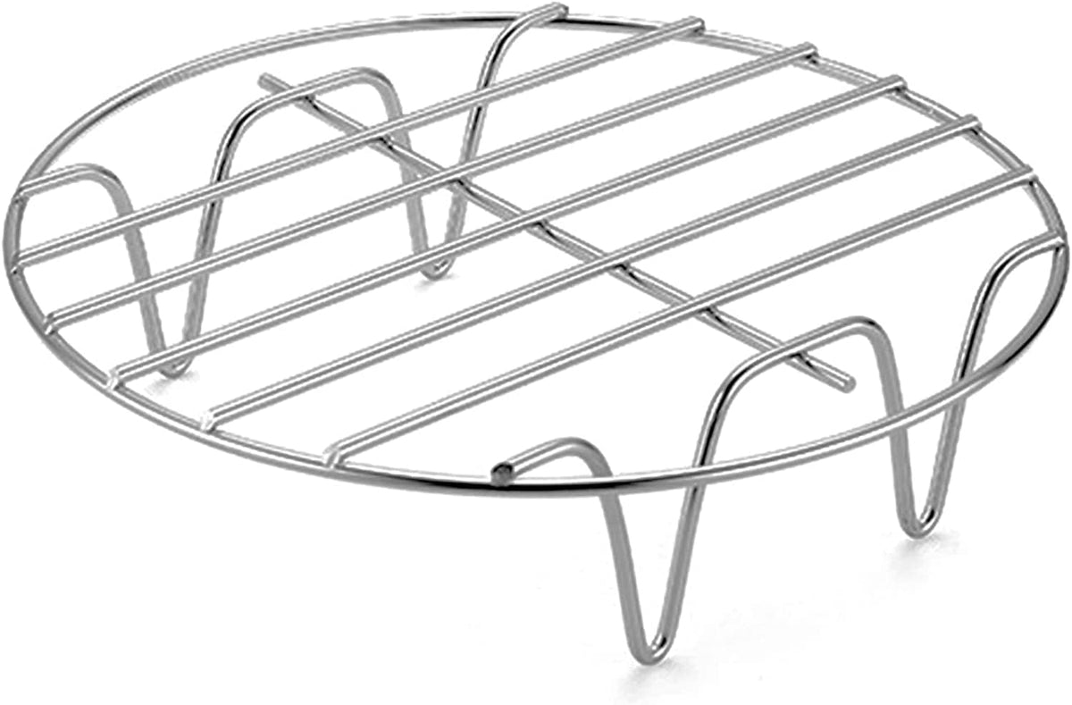 4.9" Round Cooking Rack Versatile Stainless Steel Grid Grill Steamer Rack, Fits Air Fryer Pot Pressure Cooker Canning