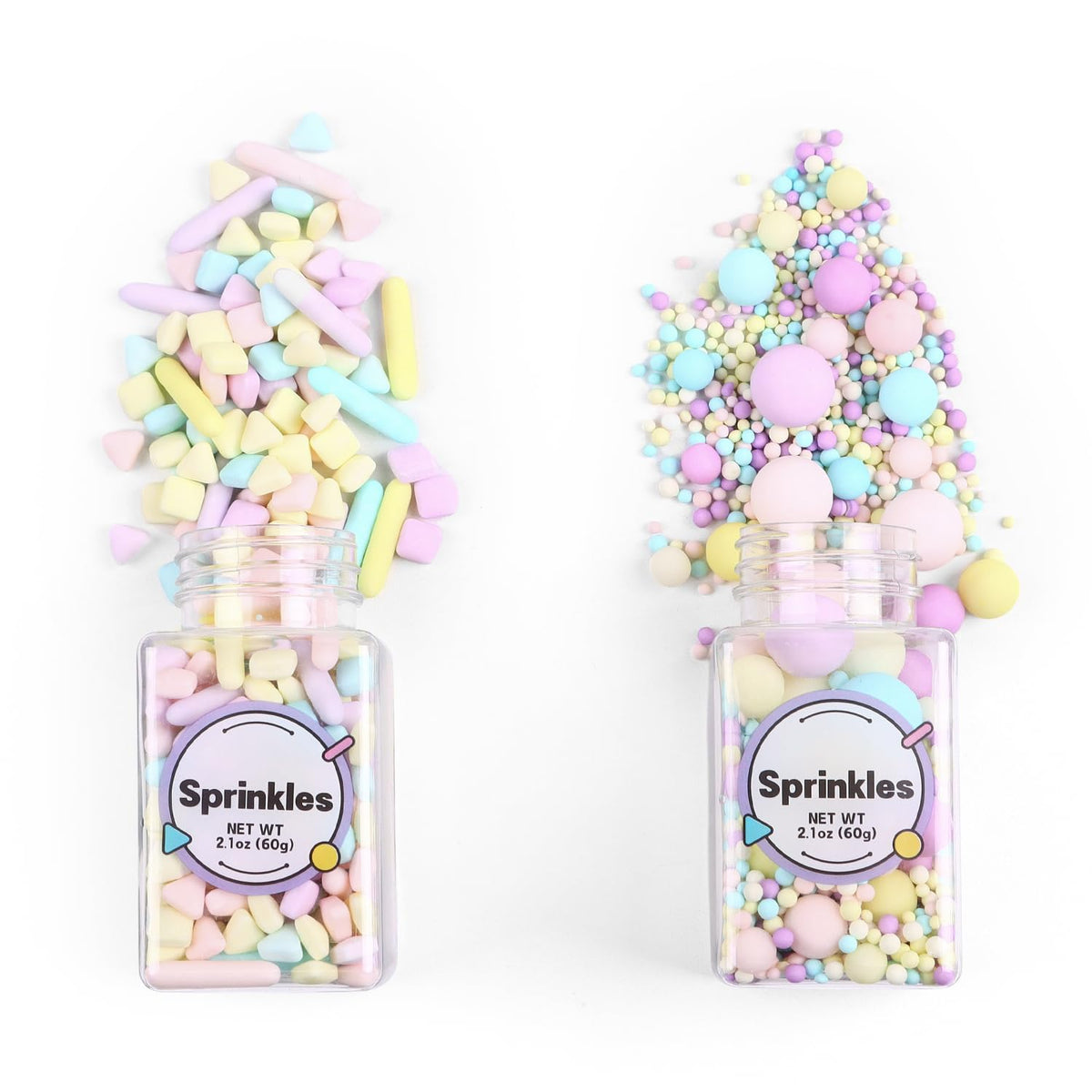Edible Pearls for Cake Decorating, Matt Pearl Sprinkles, Pastel Sugar Sprinkles, Cube Sprinkles, Pearl Sprinkles for Cake, Cupcakes, Macaron, Ice Cream, and Cookies. (120g/4.2oz)