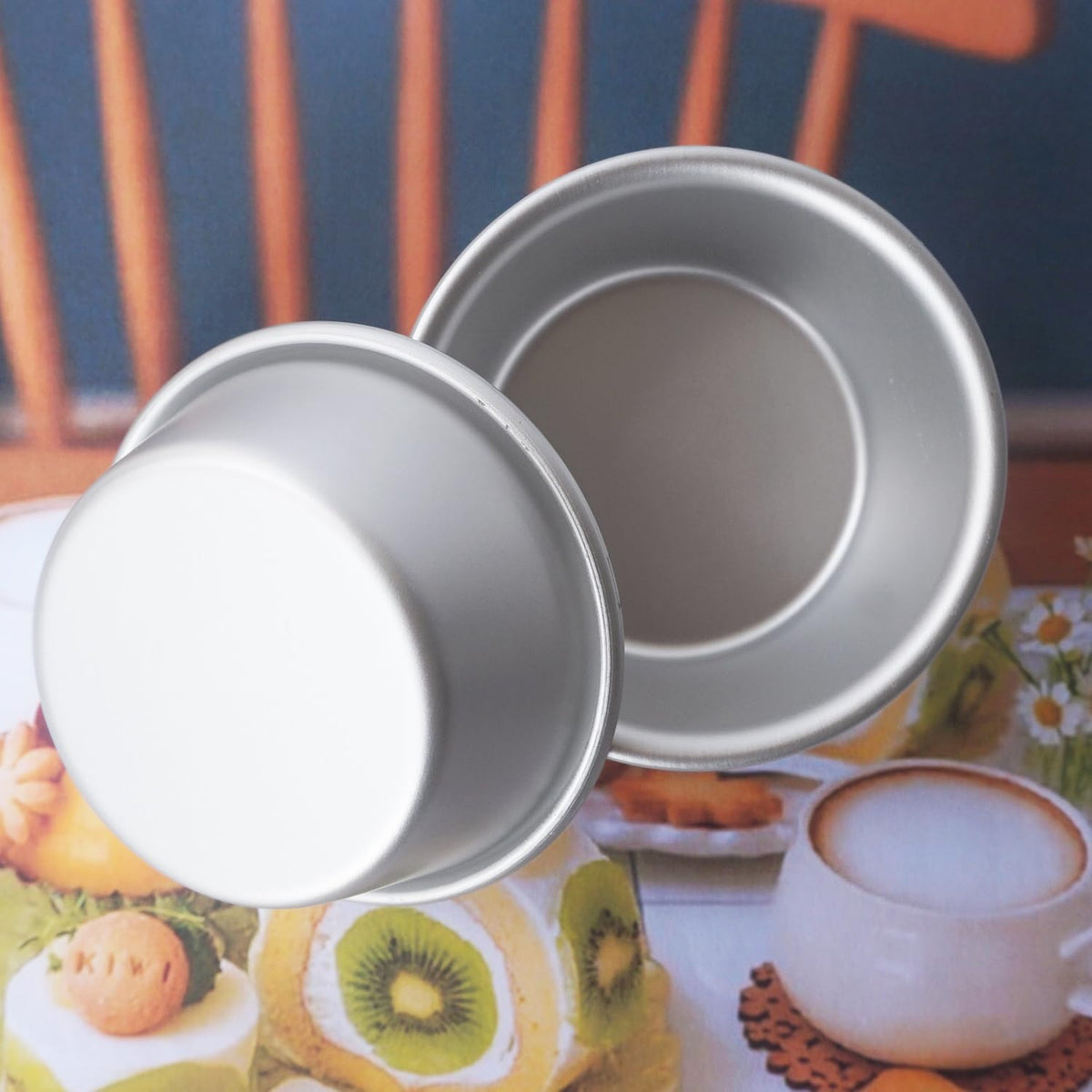 Aluminum Alloy Tart Pan, 3 Inch Cute Flan Mold, 10 Pieces Egg Tart Molds for Baking Pastel de Nata, Pie, Tartlet, Popover - Silver Tin