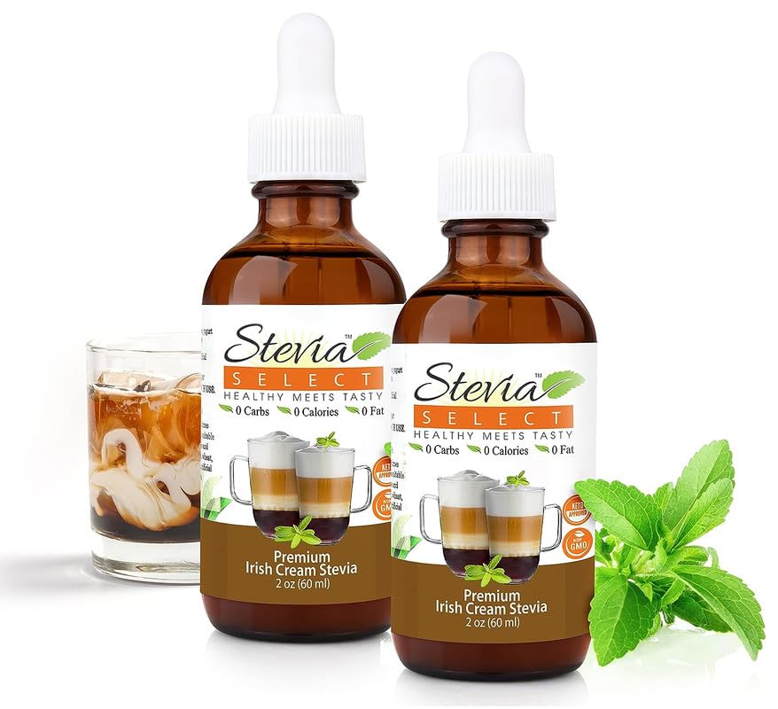 Stevia Select Irish Cream Stevia Extract Liquid - Zero Calorie Sweetener - All Natural Liquid Stevia Extract Sweetener Liquid - Pure Stevia Liquid Sweetener - Keto Sweetener & Sugar Alternative 2 Oz (2 Pack)