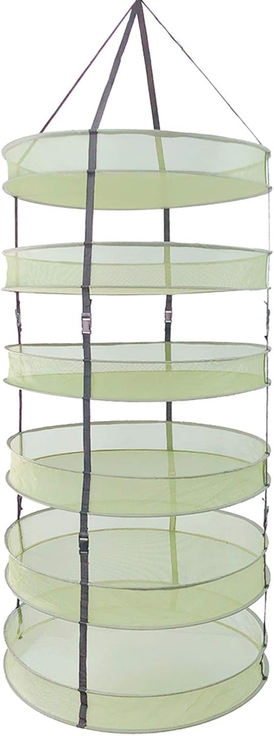 HORTIPOTS Hanging Drying Racks 2 FT Mesh Herb Dryer for Herbs and Clothes (2 FT Diameter, Green)