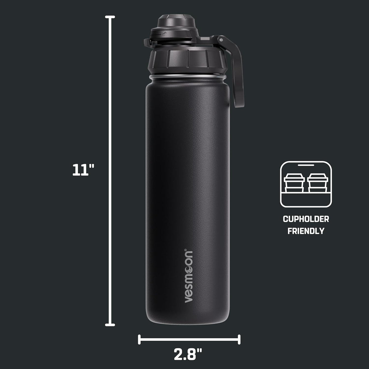 Vessence Tea Infuser Bottle - 24 Oz Insulated Loose Leaf & Fruit Infuser Bottle | Leak Proof with FlowSip Lid