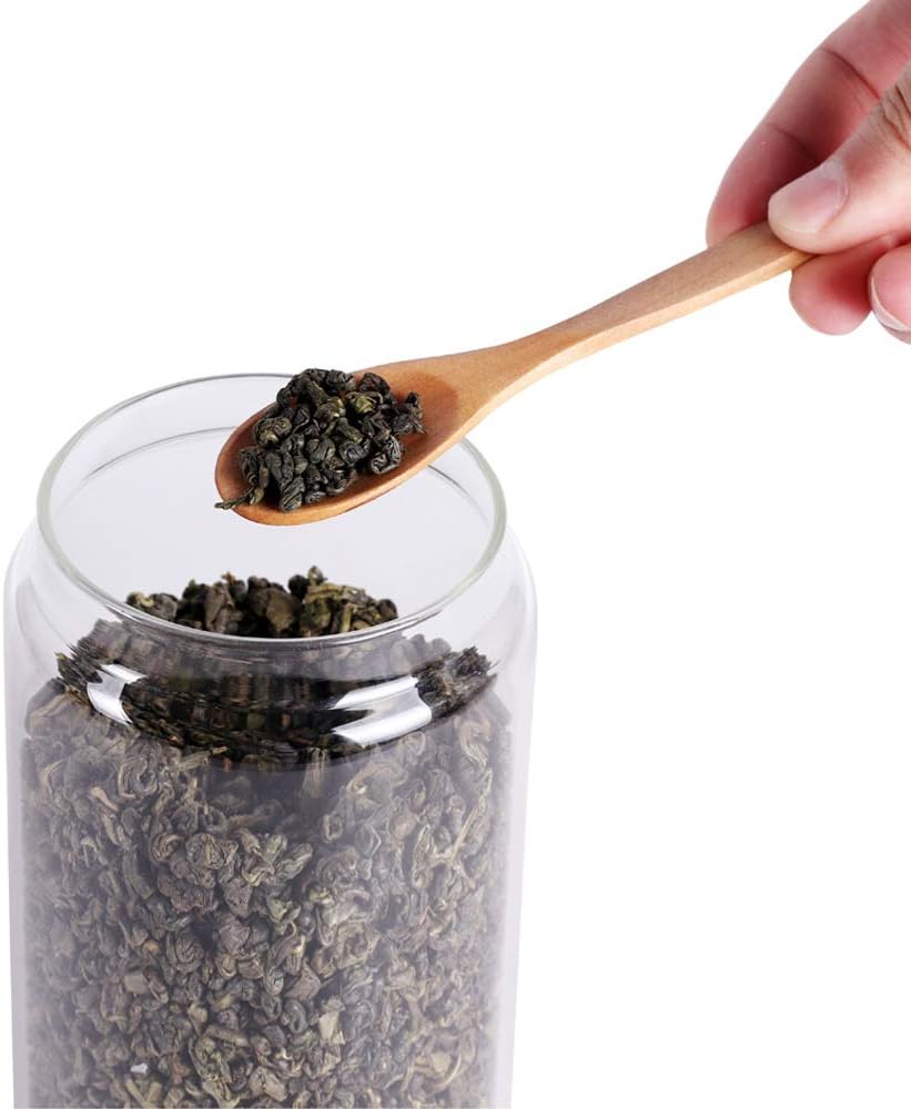 Glass Tea Canister, 25 FL OZ/ 750ml Bulk Food Storage Jar with Airtight Acacia Lid, Glass Food Container for Loose Leaf Tea, Coffee Bean(6 inch high)