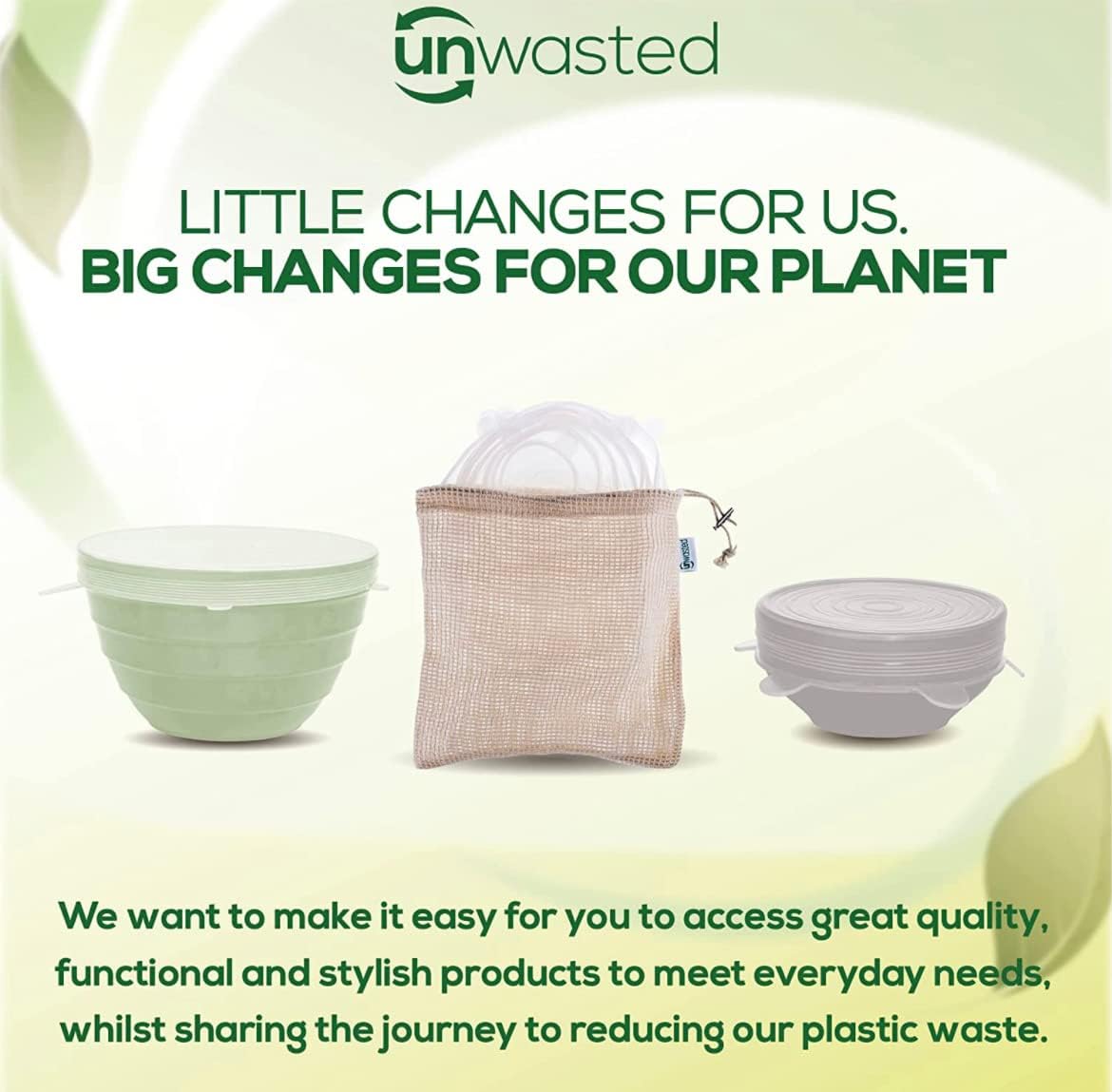 unwasted Reusable Silicone Lids (X-Large) – Upgrade Your Kitchen Gadgets with Our Covers for Food Storage – Reusable Stretch Lids and Food Covers for Containers Up to 11” (Pack of 2)