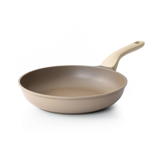 Nonstick Frying Pan, 8/10/12 Inch Stain/Scratch/Crack Proof Chef Pan, Healthy Skillet, PFOA Free Omelet Pan, Dishwasher & Oven Safe, Induction Compatible (10-Inch, Natural Linen)