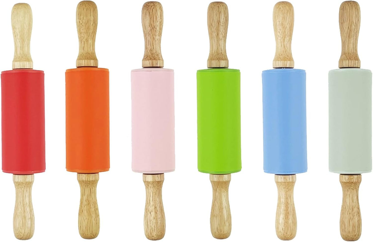 12 Pack Mini Small Rolling Pin for Kids, 9 Inch Kids Rolling Pin Wooden Handle