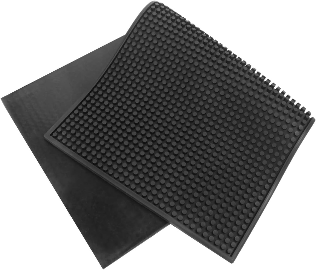 2 Pack Rubber Bar Mats, 24" x 12" Black Large Bar Service Mat, Spill Mat for Countertop, Bartending, Rubber Bar Mats, Efficient and Stylish Solution for Every Bartending Need,by KUKLIPJIM
