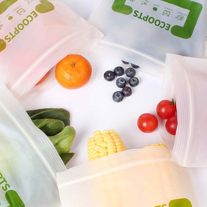 100% Compostable Snack Zip Bag | ECO-Friendly Small Storage Bags | Freezer Bag | Plant-Based BPA-free | Seal well for Cookie, Chips and Snack (2, Small)
