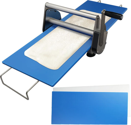 Compact Dough Sheeter (12") with 2 Sheeter Board. Manual Dough Sheeter Machine with Adjustable Thickness Settings for Making Fudge Crust, Pizza Dough, Puff Pastry Dough