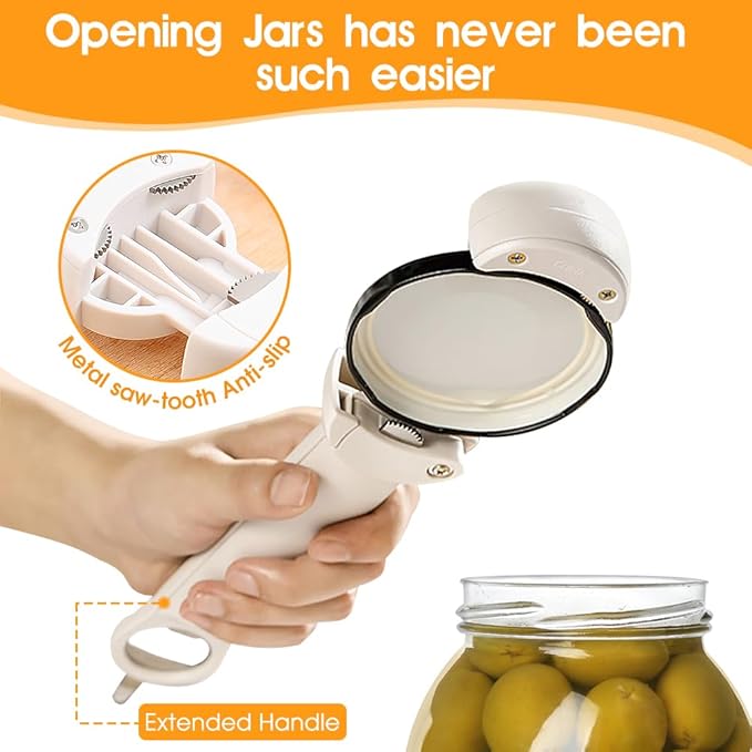 3 In 1 Multifunctional Retractable Bottle Opener, Jar Opener Stainless Steel Adjustable Screwer for Weak Hands, Senior Arthritis