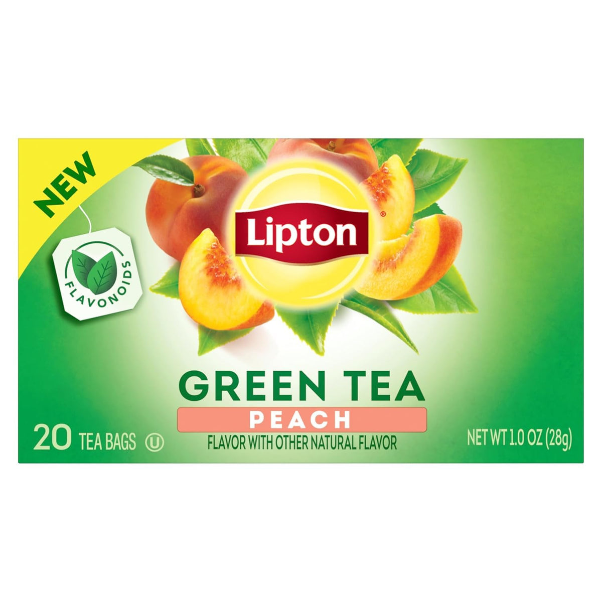 Lipton Honey Ginger Green Tea, Lemon Green Tea, & Peach Green Tea 20 CT (2ea) (Variety Pack)