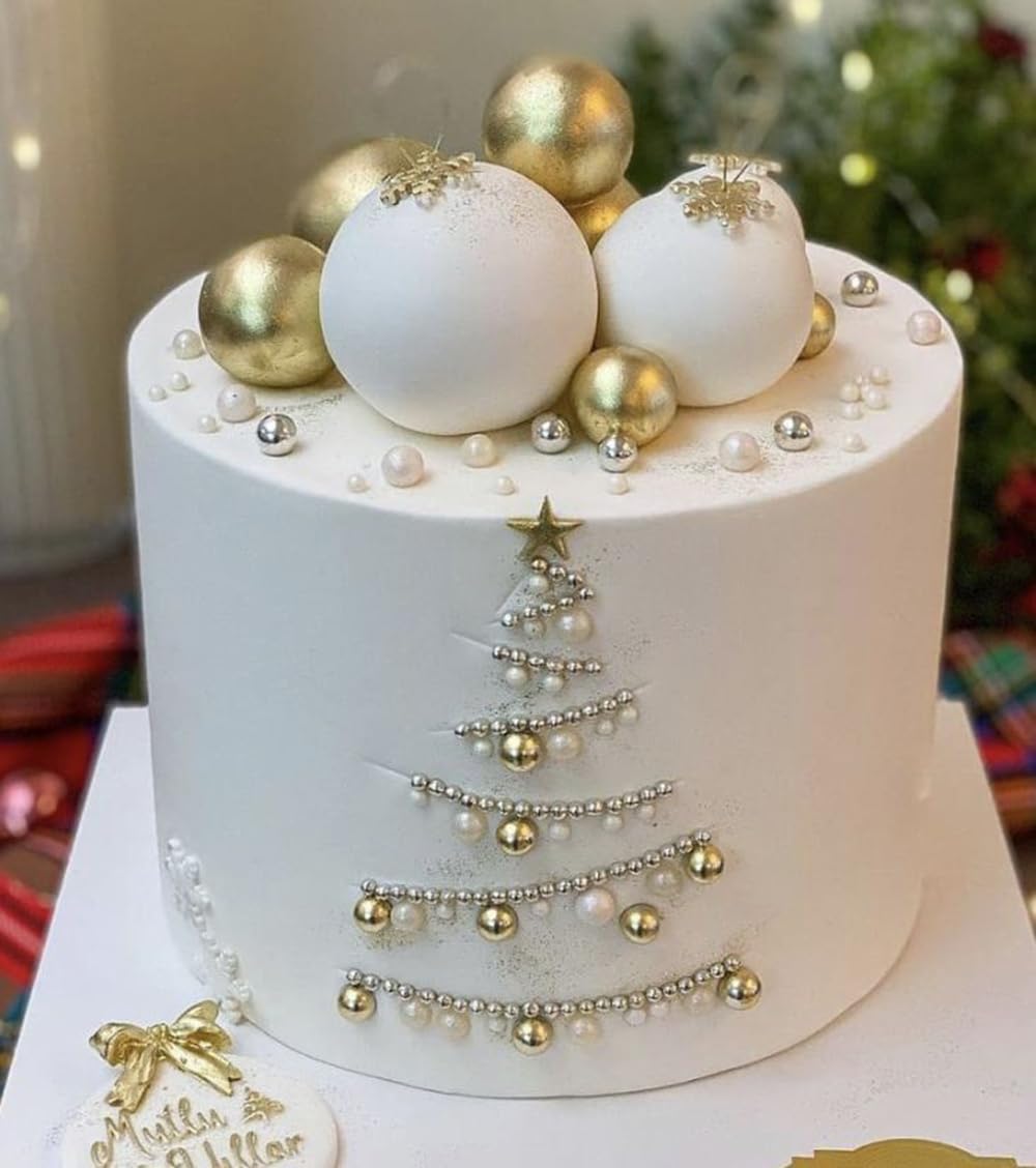 Gold Pearl Sugar Sprinkles 3.53 oz, 7mm Candy Pearls Ideal for Baking, Cake and Cupcake Toppers, Cookie Decoration, Ice Cream Topping, Wedding Shower Valentines Halloween Christmas