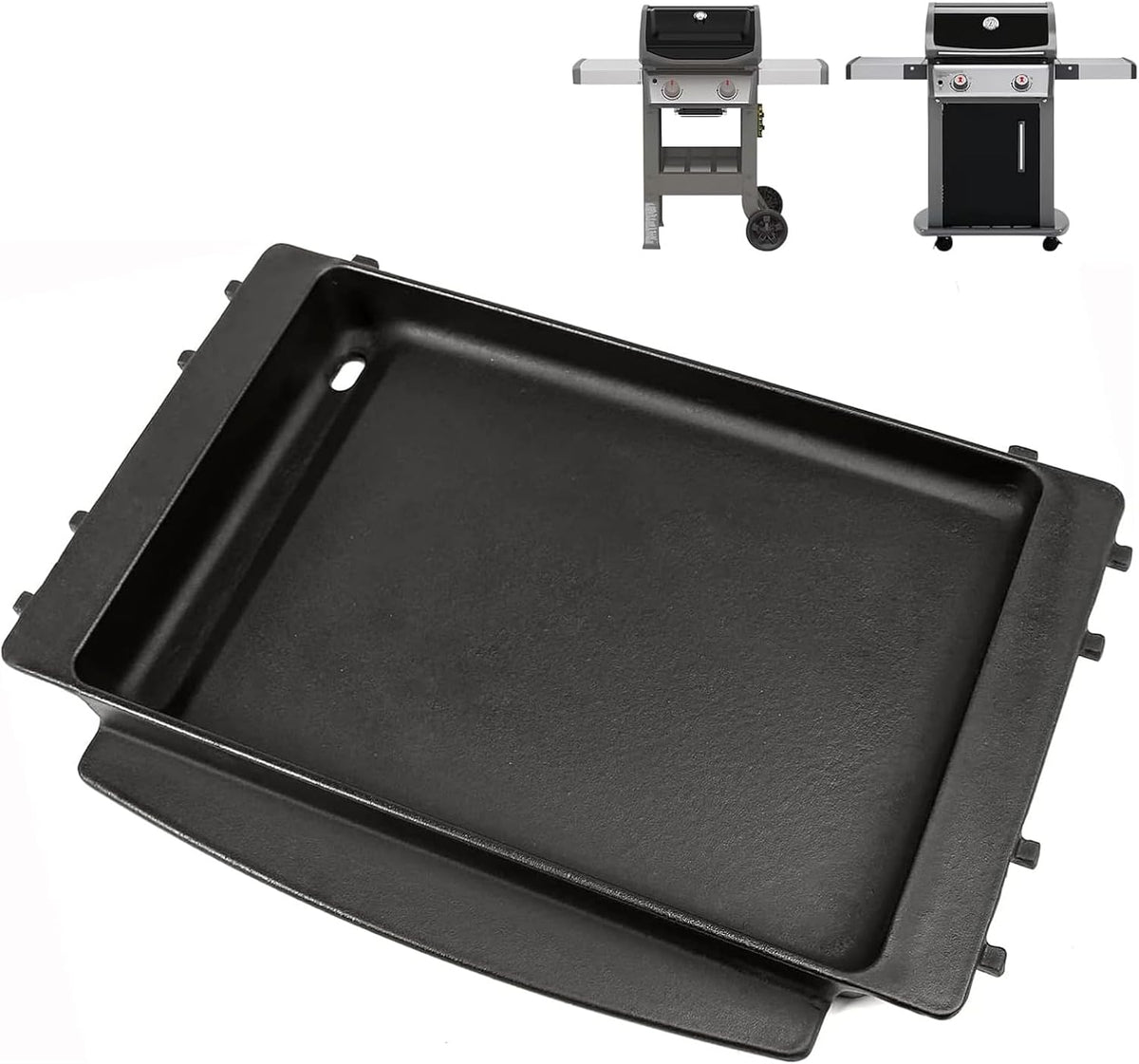 QuliMetal Full-Size Griddle Inserts for Weber Spirit 200 Series, Flat Top Grill Griddle for Weber GS4 Spirit I & II E-210 E-220 S-210 S-220 Gas Grill, Rectangular Griddle Replace for 7658, 7597, 7637