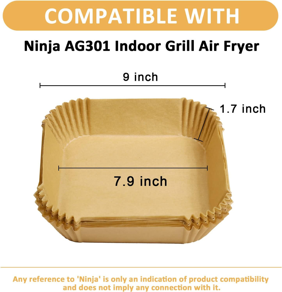 Disposable Air Fryer Liner, 200Pcs Parchment Paper for Ninja/COSORI/Gourmia/PowerXL/InstantPot/Fabuletta/Philips Air Fryer