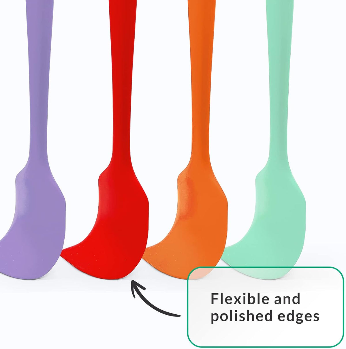 Elihome Chef Series 3 Piece Silicone Spatula Set - 600°F Heat Resistant Non Stick Rubber Kitchen Scraper Spatulas for Cooking, Baking, and Mixing – BPA Free and LFGB Certified Silicone (Orange)