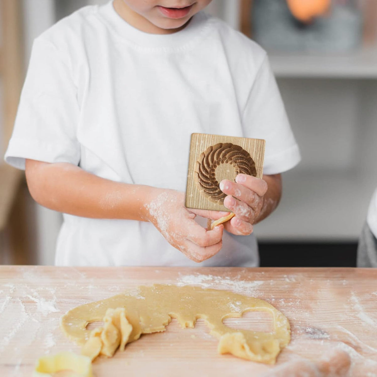 Wooden Cookie Biscuit Mold, 3D Baking Mold, Embossing Craft Decorating Baking Tool, Suitable for Halloween Thanksgiving Christmas Kitchen DIY (Cookies-A-3PCS)