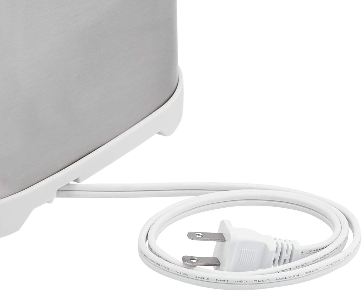 Amazon Basics 2 Slice Cool Touch Stainless Steel Toaster with 7 Browning Settings, Extra Wide Slots (for Bagels, Waffles, Specialty Breads), Removable Crumb Tray, Cancel Button, 800W, Brushed Silver