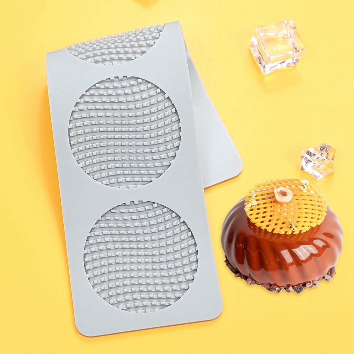 TUKE Honeycomb Lace DIY Cake Decor Silicone Mold Beehive Candy Biscuit Ice Baking Mould Round Chocolate Making Tools (F_ Honeycomb)