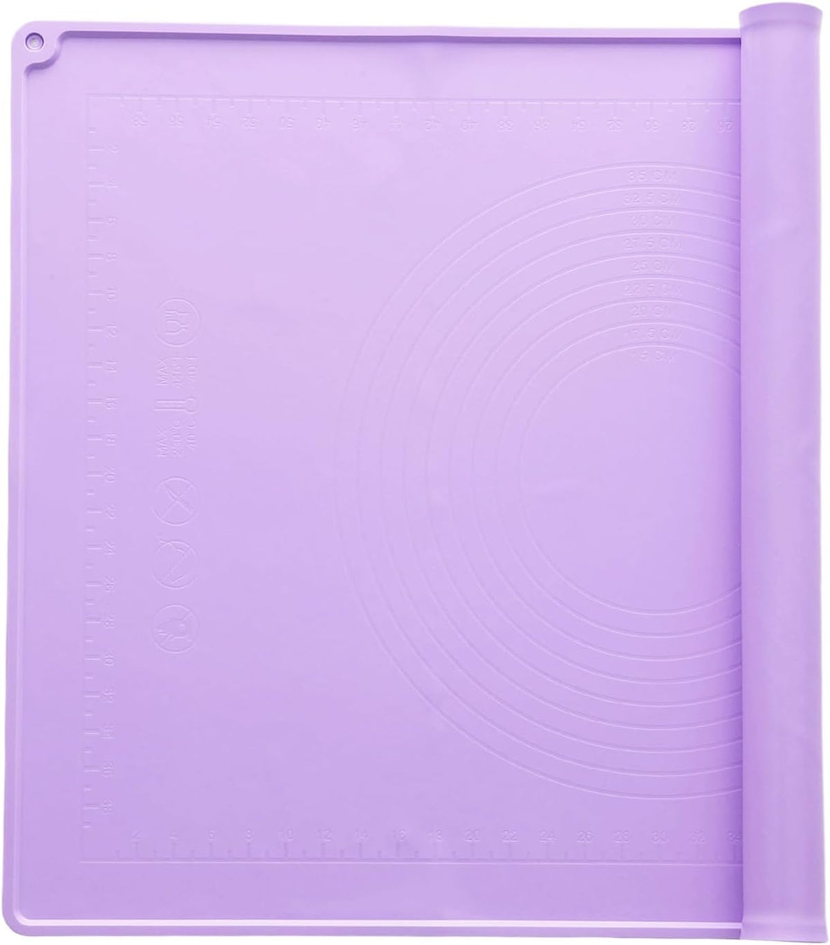 uxcell Silicone Pastry Mat, 27.5" x 19.7" Silicone Baking Mat with Measurements, Non-Stick Dough Rolling Mat for Making Pastry Cookies Bread Pizza Purple