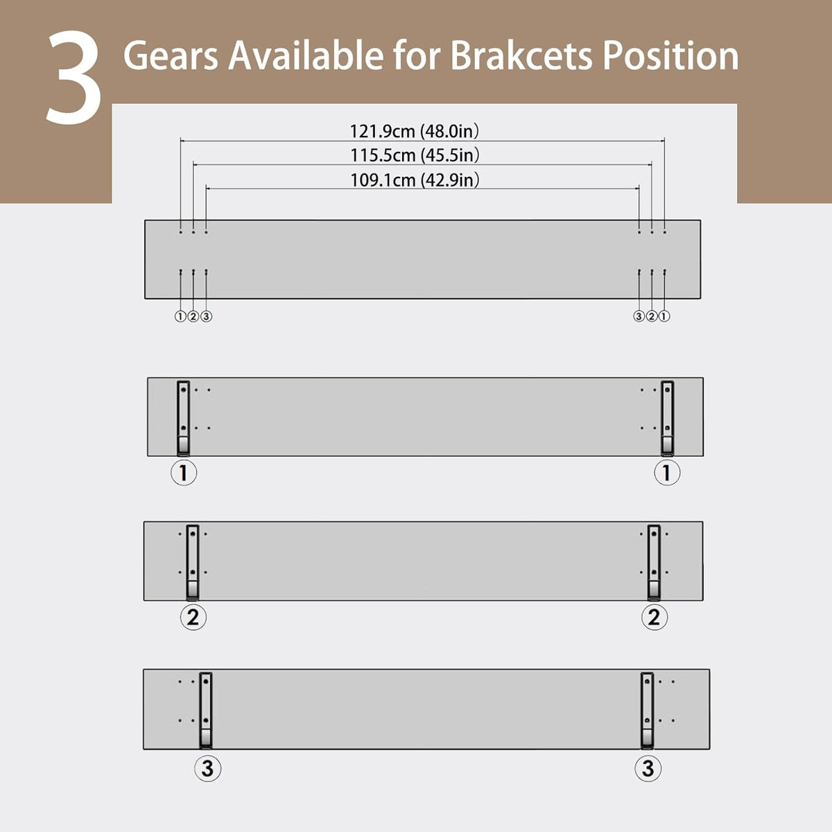 DINZI LVJ Long Wall Shelves, 55.1Inch Floating Shelves Wall Mounted, Extra Large Floating Storage Ledges with Sturdy Metal Brackets, Set of 2, for Living Room, Bathroom, Entryway, Kitchen, Espresso