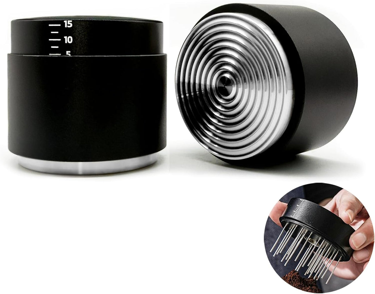 53MM Espresso Accessories - WDT Tool, Coffee Distributor & Tamper set with 3-in-1 Design, 304 Stainless Steel Premium Coffee Accessories for Home Baristas & Beginners