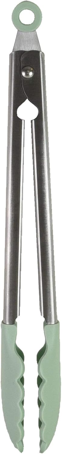 KitchenAid Gourmet Silicone-Tipped Stainless Steel Tongs, 12 Inch, Pistachio