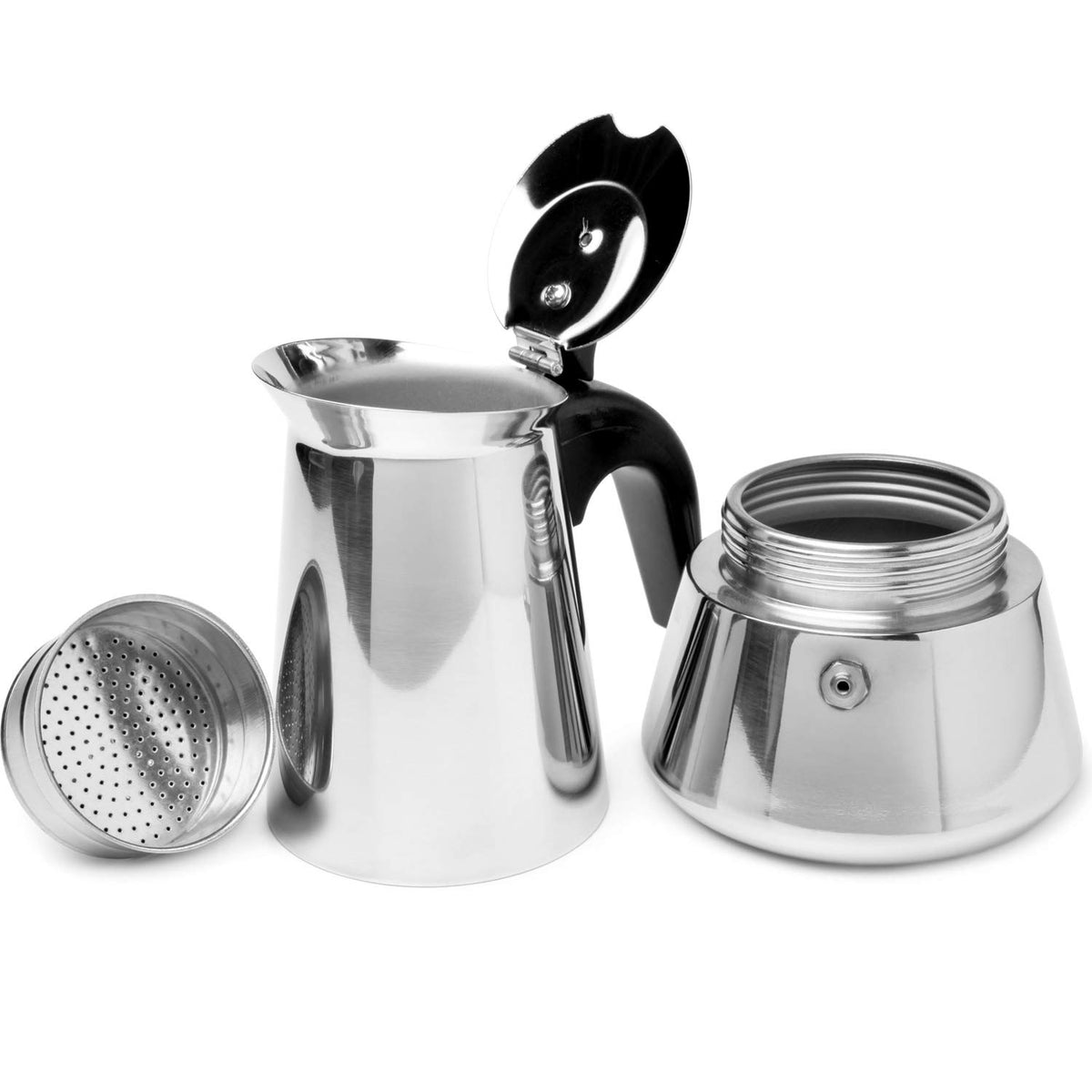 Moka Express Replacement Funnel Kit, 3 Packs Gasket Seals, 1 Stainless Steel Funnel with 1 Pack Stainless Filter (9-Cup)