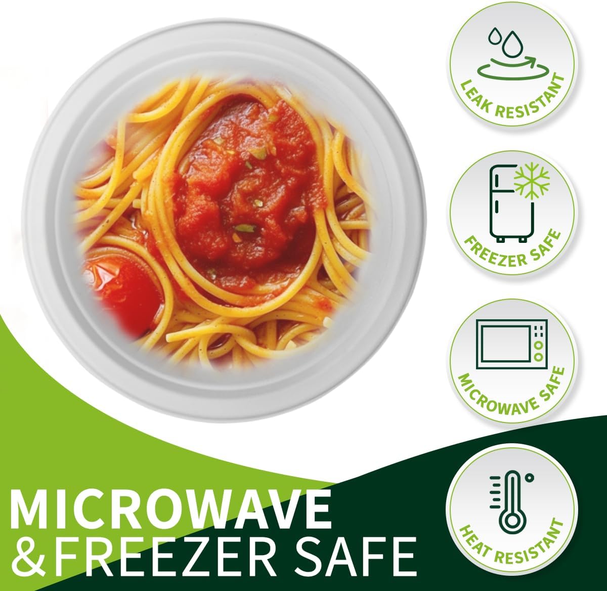 9 Inch Compostable Paper Plates 【White150 Pack】,100% Sugarcane Bagasse Medium Disposable Plates, Sturdy Heavy Duty, Biodegradable Dinnerware for Party, BBQ, Picnic, Camping
