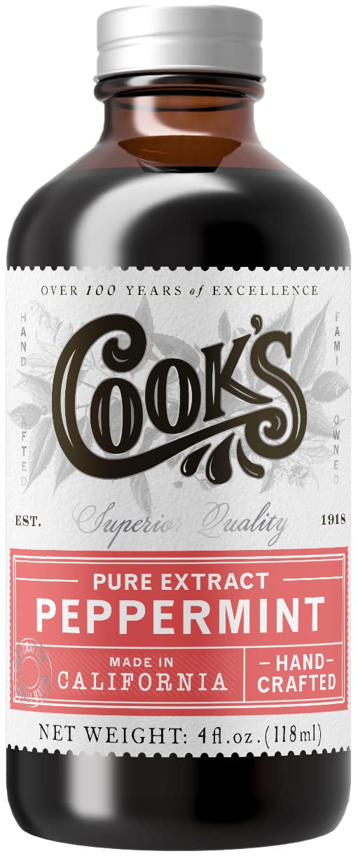 Cook's Pure Peppermint Extract,For Ice Creams, Candies, Icings, Cookies and Beverages, 4 oz