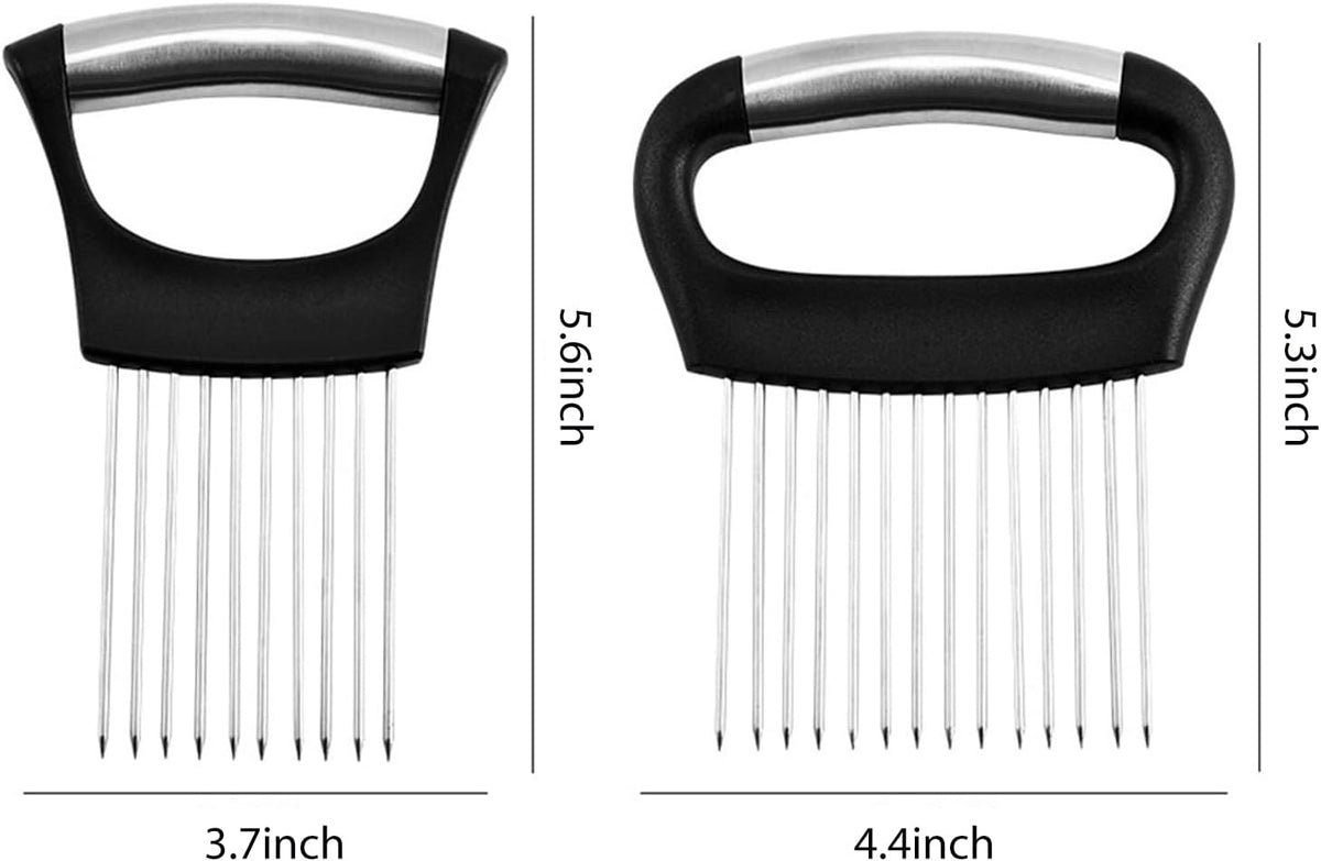 Stainless Steel Onion Slicer Holder, Onion Holder for Slicing & Onion Cutter, Tomato Slicer for Vegetables (Onions, Tomatoes, Potatoes, Avocados, Eggs), Kitchen Slicing Assistant Tool (B-1 PCS)
