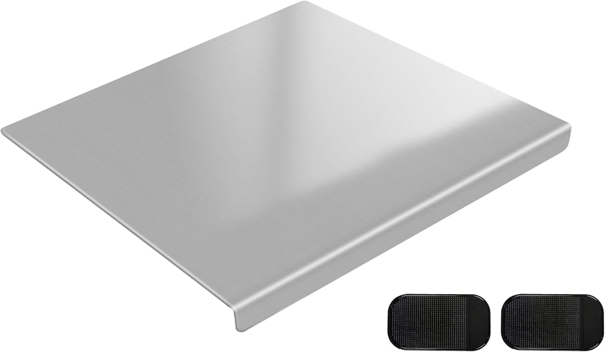 304 Stainless Steel Cutting Board with 2 Pack Non-Slip Mats, Yoposeo Heavy Duty Baking Cutting Chopping Boards for Kitchen, Meat, Fruits, Vegetables, Bread and Baking (19.7" X 15.7"/ 50 X 40cm)