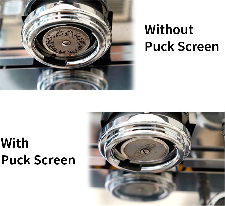 watchget 53mm Espresso Puck Screen Lower Shower Screen 1mm Thickness 150μm Metal Coffee Filter 316 Stainless Steel Reusable Espresso Screen for 54mm Portafilter Filter Basket(53mm(1mm thick))