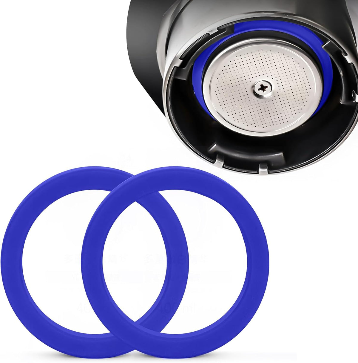E61 Gasket 8.5mm Silicone Group Gaskets No BPA Fits for Gaggia Espresso Machine Machines Grouphead/Portafilter, Blue (2Pcs)
