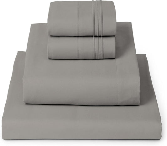 Mellanni California King Sheets Set - 4 PC Iconic Collection Bedding - Hotel Luxury, Extra Soft, Cooling Bed Sheets - Wrinkle, Fade, Stain Resistant (Cal King, Taupe)