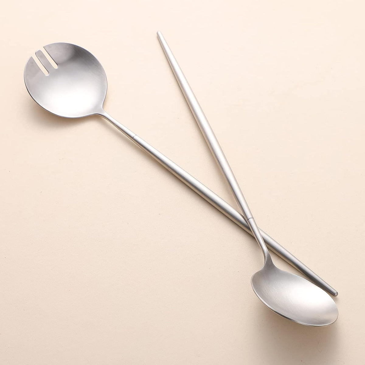 Salad Servers,Spoon and Fork Set 11.41 inch,18/10 Stainless Steel Salad Serving Silver