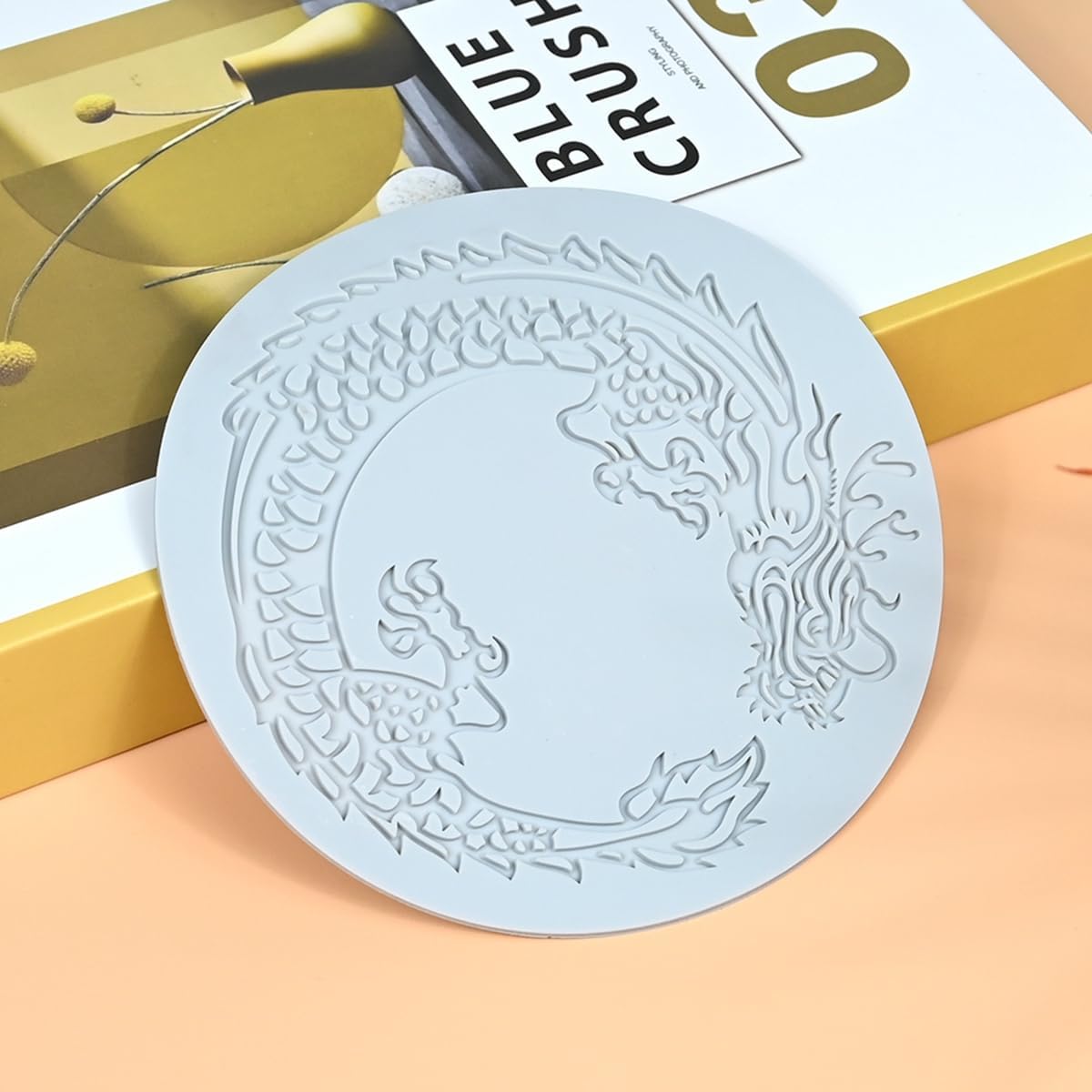 TUKE 3D Cake Lace Mold Fondant Silicone Mold Lace Mat Embosser Texture Silicone Mould Fondant Chocolate Stencil Border Bakeware Cake Decorating (J_ Dragon)