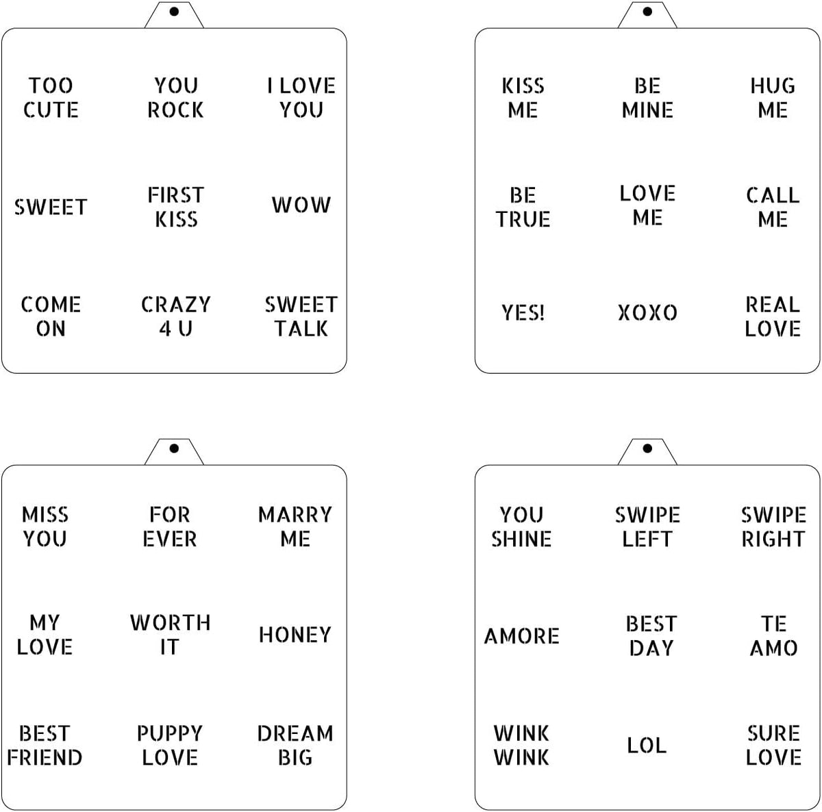 Mini Heart Conversation Cookie Cutter and Stencil Set Bundle Family Love Bakery Cutter Valentine Stencils DIY Bakery for Wedding Holiday and Lover Kids Painting Coloring Pages Comb (Mini Heart)