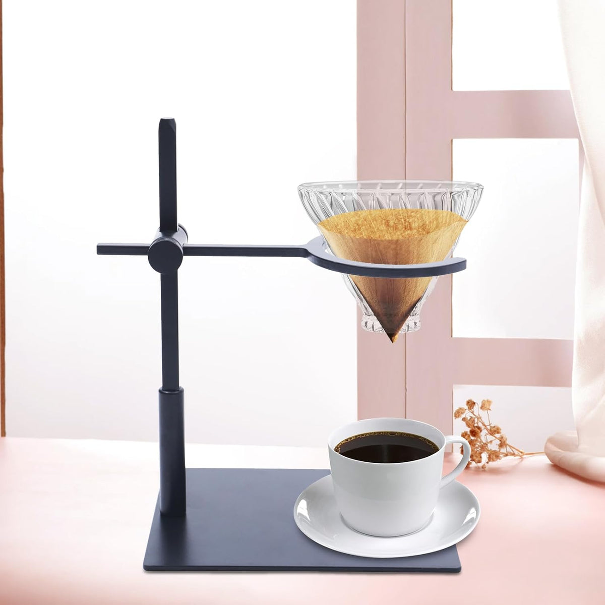 Xuthusman Coffee Dripper Holder Silicone Base Glass Funnel Stand Portable Coffee Dripper Rack Hight Adjustable for Home Kitchen
