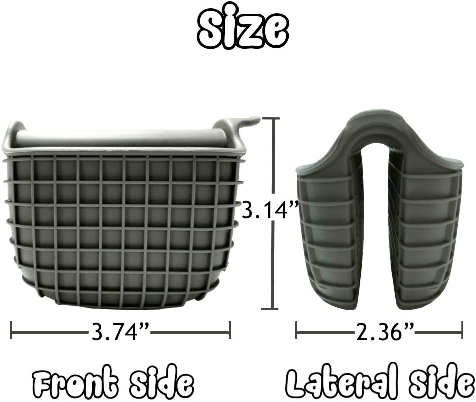 Mini Silicone Oven Mitts Set, Oven Mitts Heat Insulation, Oven Gloves for Kitchen Cooking and Baking, Protecting Fingers Mini Oven Hand Clips are Sold in Pairs(Square-Gray)