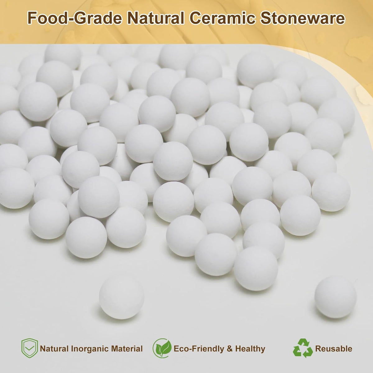 0.83LB Ceramic Pie Weights for Baking, Premium Natural Baking Beans，Reusable Ceramic Stoneware Suitable for Various Pies and Pastries