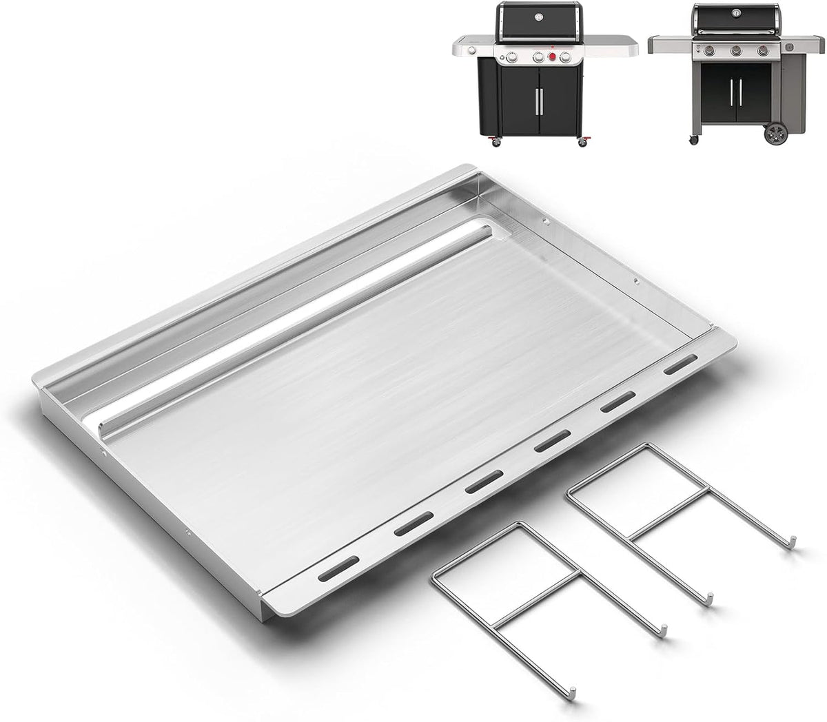 6788 Full-Size Griddle Insert for Genesis II 300 & LX 300 Series, GS4 Genesis II E-310, II S-310, II E/S-315, II E/S-325, II E/S-335 Grills, Replace for Weber Full-Size Griddle, Stainless Steel