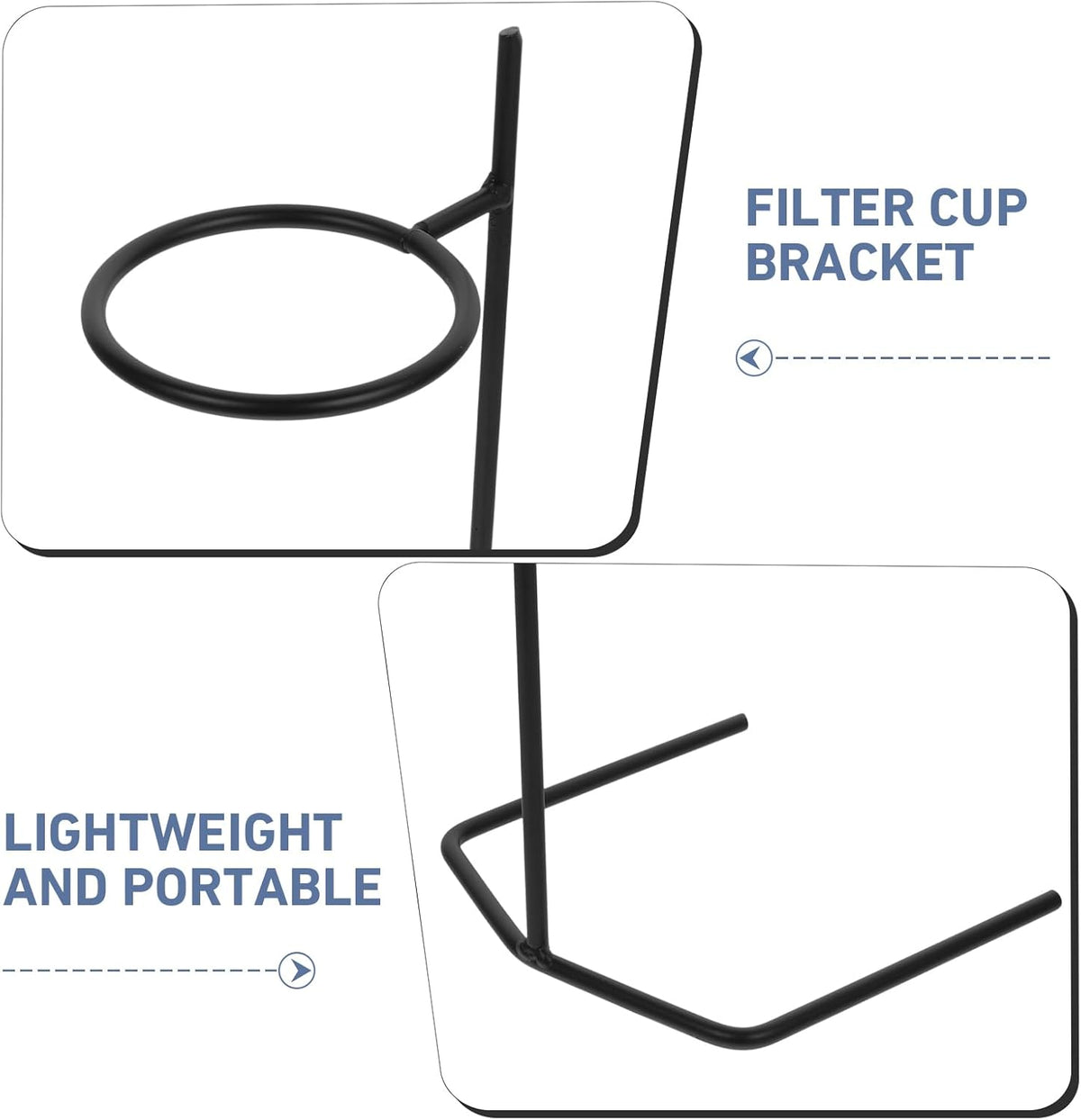 Housoutil Stainless Steel Coffee Dripper Stand Stand Coffee Station Filter Holder Maker Stainless Steel Rack - Black