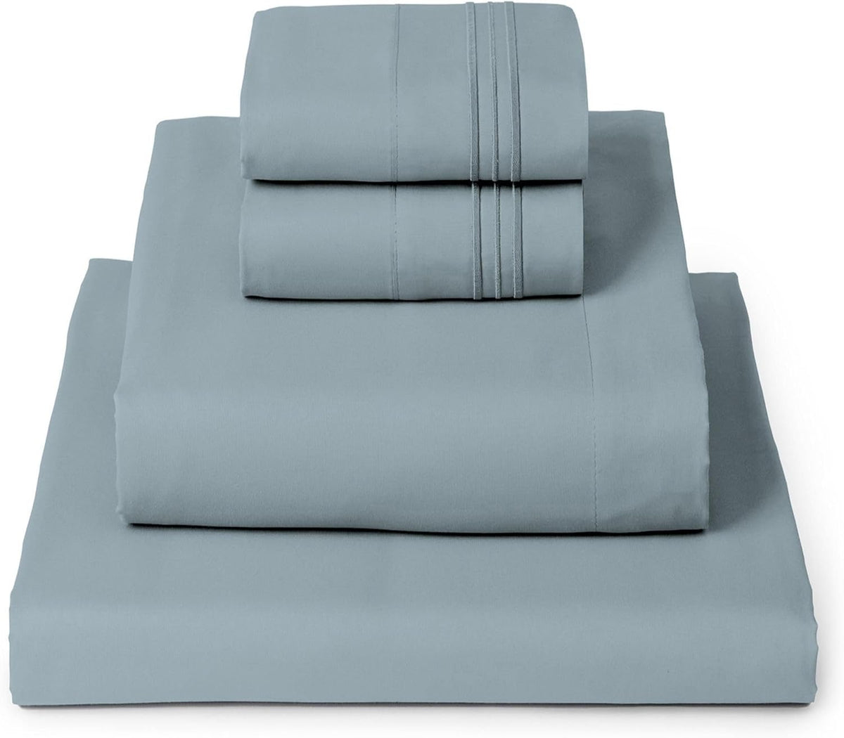 Mellanni Full Sheets Set - 4 PC Iconic Collection Bedding - Hotel Luxury, Extra Soft, Cooling Bed Sheets - Wrinkle, Fade, Stain Resistant (Full, Spa Blue)