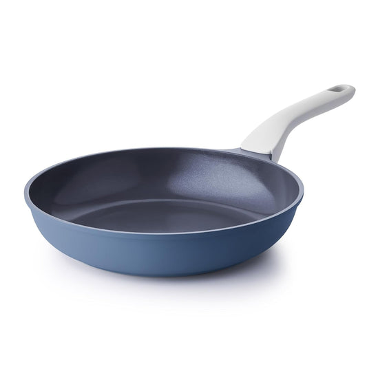 Nonstick Ceramic Frying Pan, Non Toxic Skillet, Healthy Egg & Omelet & Chef's Pan, PTFE PFOA & PFAS Free, Induction Compatible (8-Inch, Blue Gray)