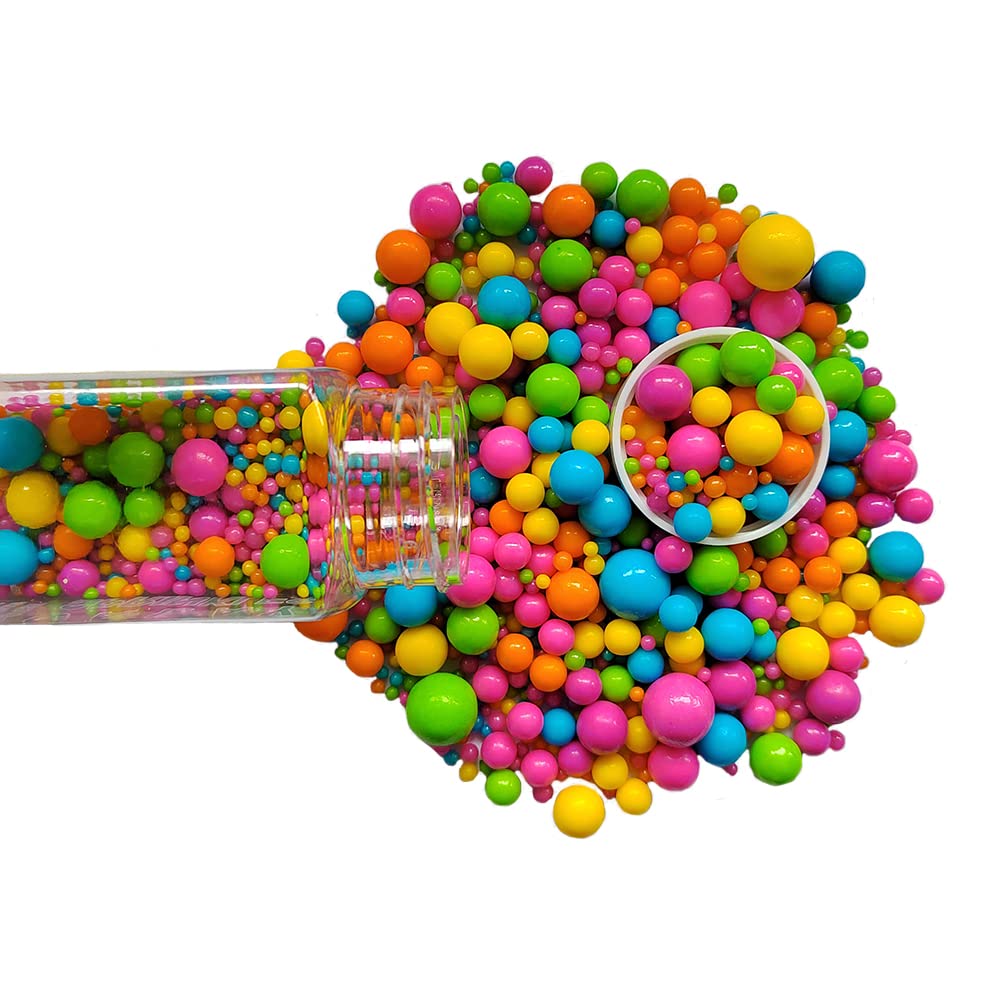 Edible Rainbow Sugar Pearls Candy Sprinkles 120G/ 4.23Ounce Baking Cake Sprinkles Cupcake and Cake Topper Cookie Decorations Wedding Party Valentines Halloween Christmas Supplies
