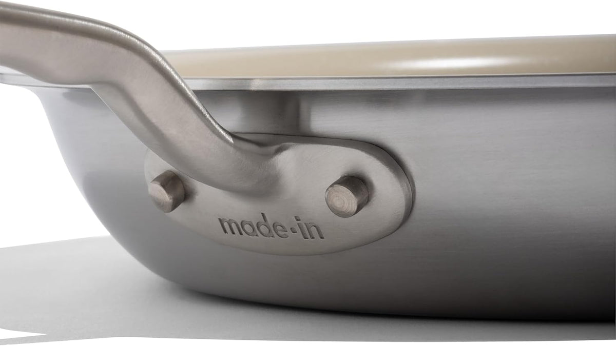 Made In Cookware - 12" Ceramic Non Stick Frying Pan (Stainless Handle) - 5-Ply Stainless Clad with Stay-Cool Handle - Professional Cookware