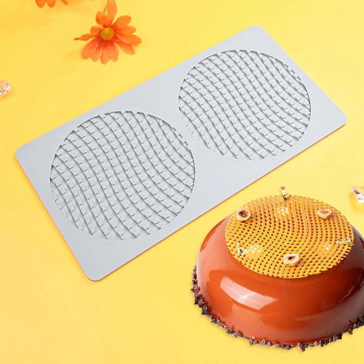 TUKE Fondant Lace Silicone Mold Beehive Dessert Cake Pastry Chocolate Honeycomb Decorating DIY Molecular Cuisine Kitchen Bakeware (C_ Honeycomb)
