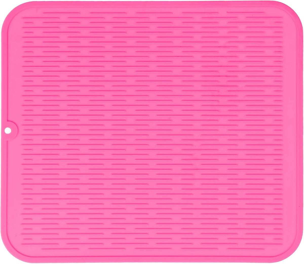 Silicone Dish Drying Mat for Multiple Usage,Easy clean,Eco-friendly,Heat-resistant Silicone Mat for Kitchen Counter or Sink,Refrigerator or Drawer Liner Rose XL 18 inches x 16 inches
